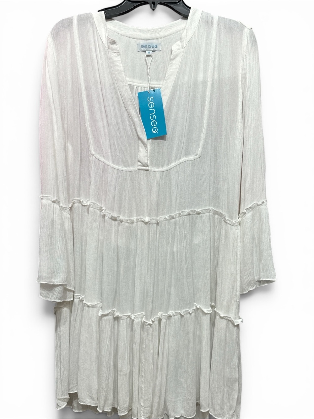 White Tiered Swim Coverup Tunic